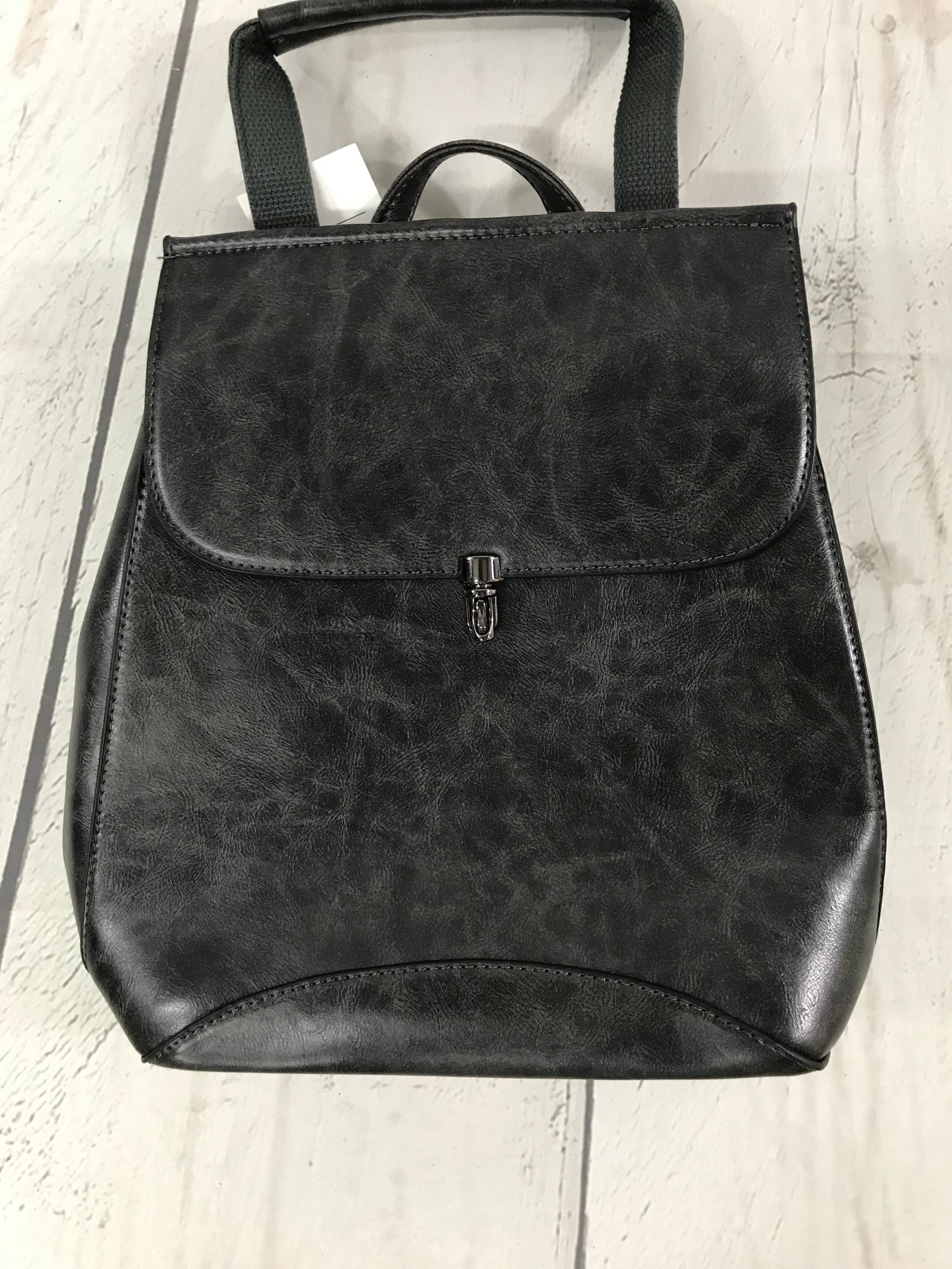 PU Leather Backpack Purse (Charcoal)